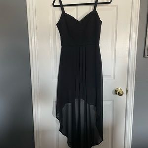 Black High-lo chiffon overlay dress BCBG